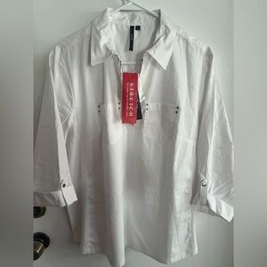Elegant White Blouse by Stretch